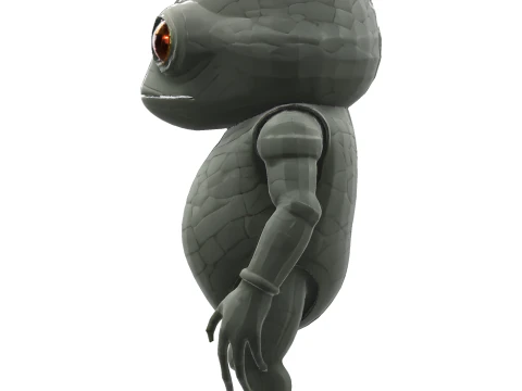 Gecko Guardian - The Wide-Eyed Reptilian Character 3D Print Model