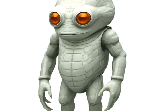 Gecko Guardian - The Wide-Eyed Reptilian Character 3Dプリントモデル