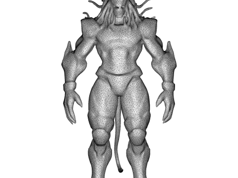 Aquatic Guardian - Iridescent Warrior 3D प्रिंट मॉडल