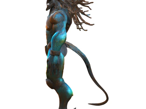 Aquatic Guardian - Iridescent Warrior 3D Print Model