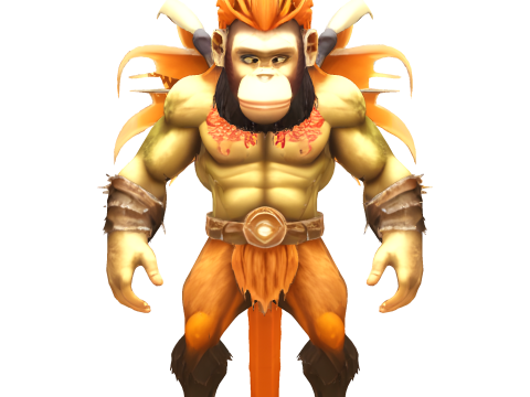 Primal Guardian - Mythical Monkey Warrior 3D 프린트 모델
