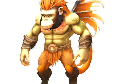 Primal Guardian - Mythical Monkey Warrior 3D Print Model