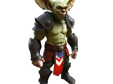 Patriotic Goblin Warrior Modello di stampa 3D