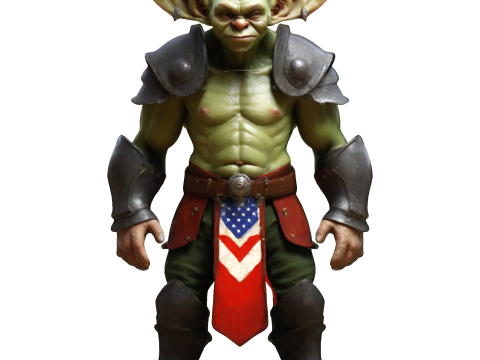 Patriotic Goblin Warrior Modello di stampa 3D