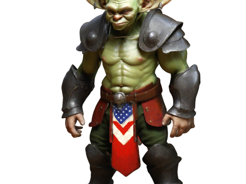 Patriotic Goblin Warrior Modello di stampa 3D