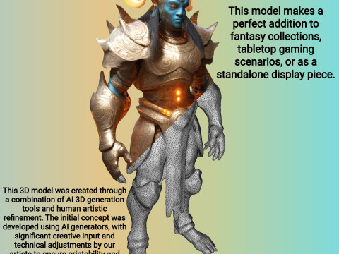 Celestial Horned Guardian 3Dプリントモデル