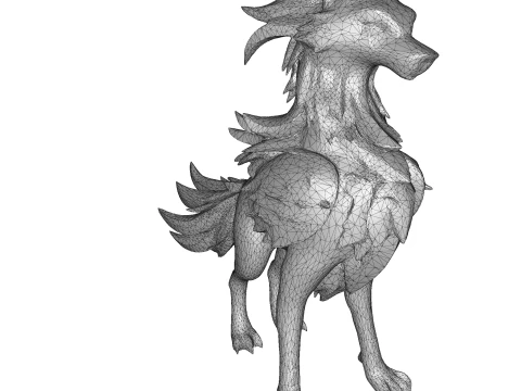 Golden Guardian Wolf 3D Print Model