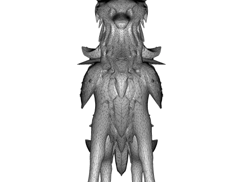 Golden Guardian Wolf 3D Print Model