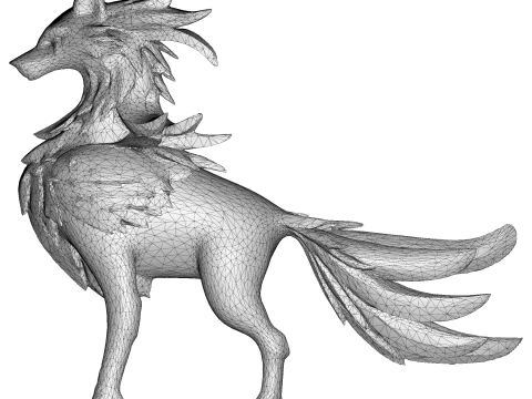 Golden Guardian Wolf 3D Print Model