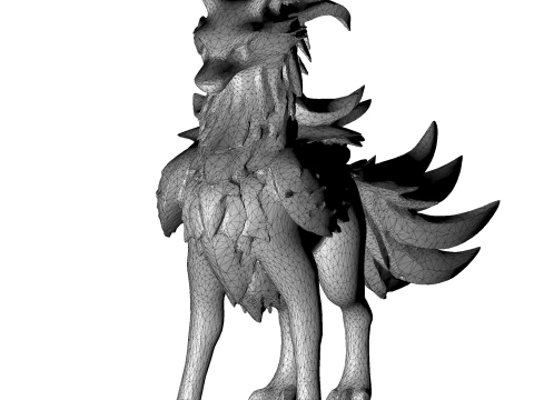 Golden Guardian Wolf 3D Print Model
