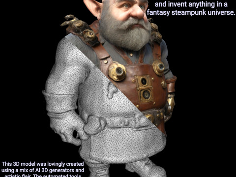Steampunk Gnome Tinkerer 3D Print Model