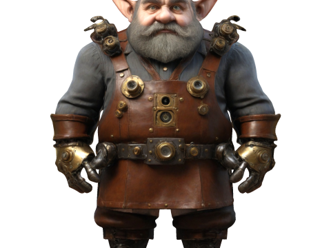 Steampunk Gnome Tinkerer 3D 打印模型