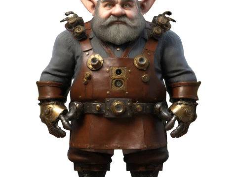 Steampunk Gnome Tinkerer 3D Print Model