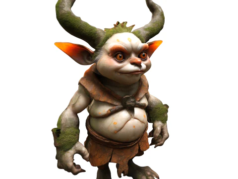 Forest Horned Goblin 3D Print Model