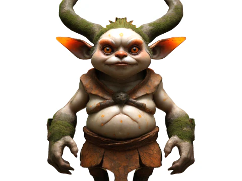 Forest Horned Goblin 3D Print Model