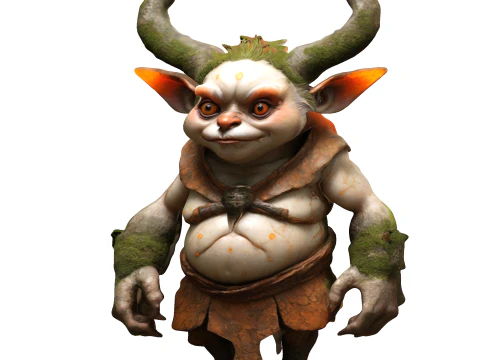 Forest Horned Goblin 3D Print Model