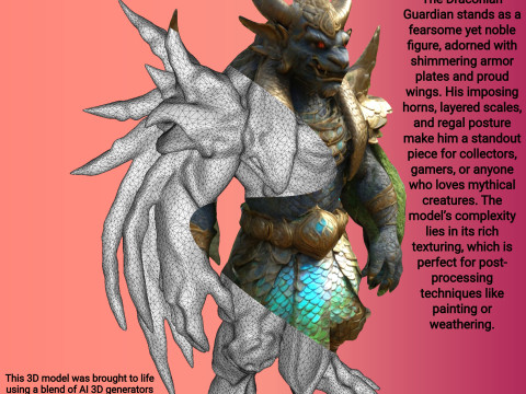 Draconian Guardian 3Dプリントモデル
