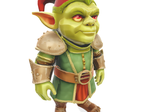 Fantasy Goblin Guard Character Model Cetak 3D