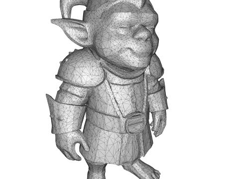 Fantasy Goblin Guard Character Model Cetak 3D