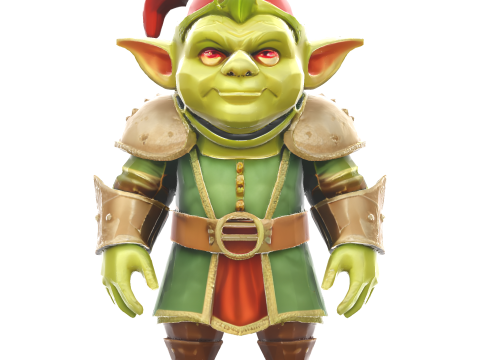 Fantasy Goblin Guard Character Model Cetak 3D