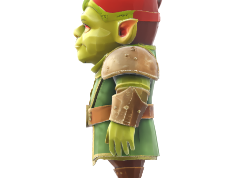 Fantasy Goblin Guard Character Model Cetak 3D