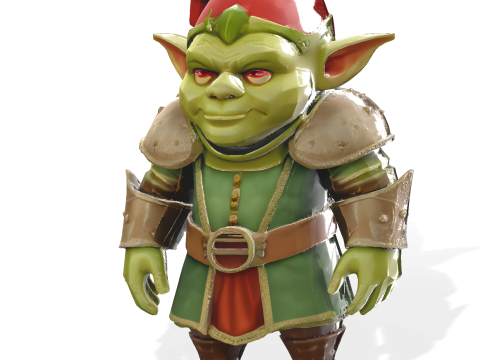 Fantasy Goblin Guard Character Model Cetak 3D
