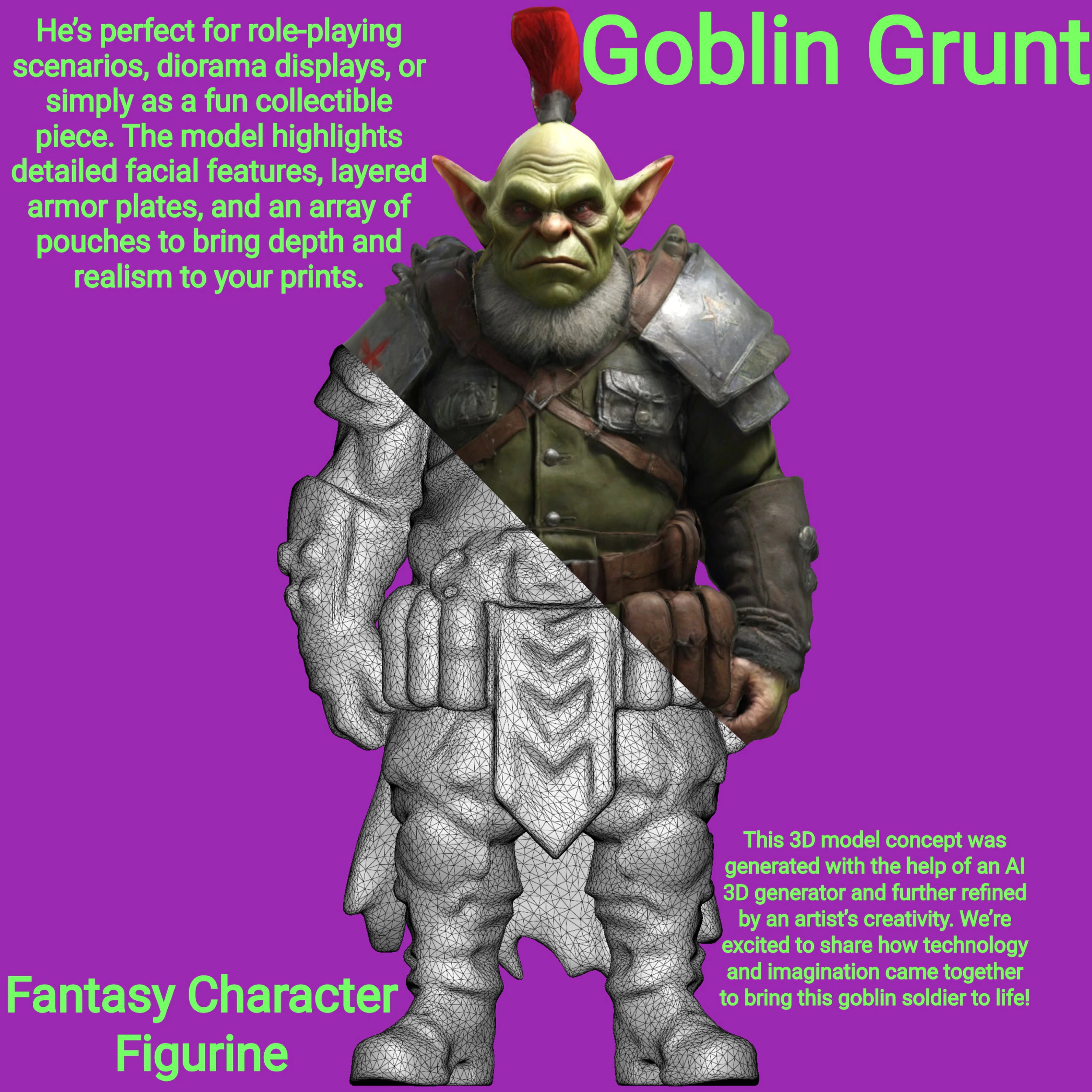 Goblin Grunt 3D Print Model .c4d .max .obj .3ds .fbx .stl .blend 