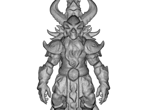 Ancient Demon Guardian Statue 3D Print Model