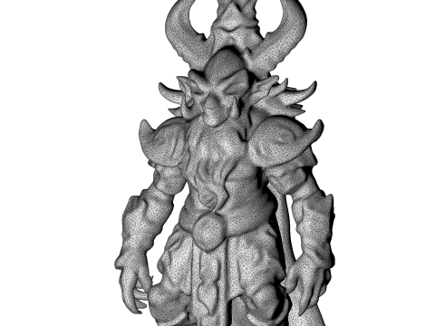 Ancient Demon Guardian Statue 3D Print Model