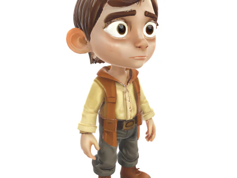 Adventure Boy Character 3D Print Model