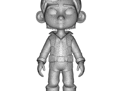 Adventure Boy Character 3D Print Model