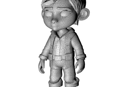 Adventure Boy Character 3D Print Model
