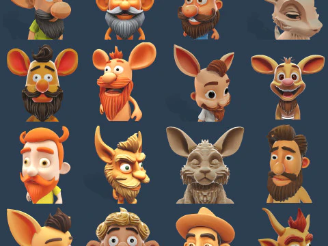 気まぐれな森の生き物たち プレミアム 3D キャラクター コレクション 3Dプリントモデル