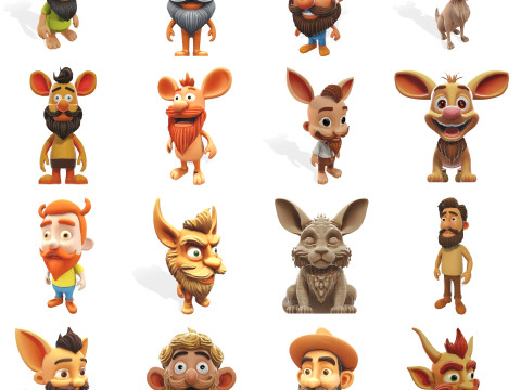 Whimsical Woodland Creatures Premium 3D Character Collection 3D 打印模型