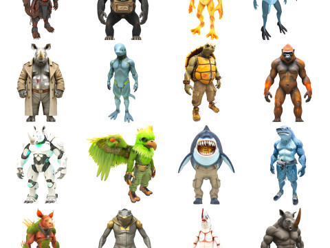 BeastBound Guardians Anthro Warrior Collection 3D Принт Модель