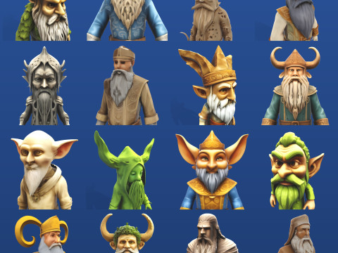 Ancient Dwarf Legends Premium Fantasy Character Collection 3D Print Model