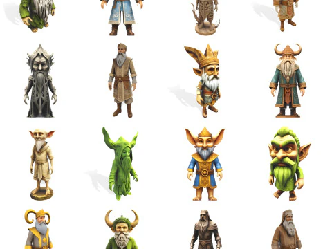 Ancient Dwarf Legends Premium Fantasy Character Collection 3D Print Model