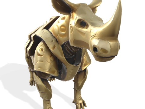 Mechanical Rhino Warriors Battle-Ready Sentinel Collection Model Cetak 3D