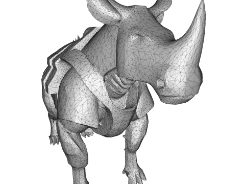 Mechanical Rhino Warriors Battle-Ready Sentinel Collection Model Cetak 3D