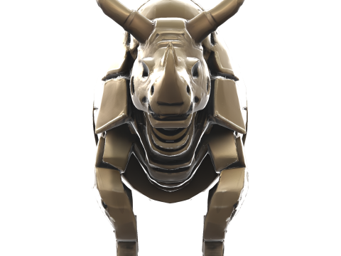 Mechanical Rhino Warriors Battle-Ready Sentinel Collection Model Cetak 3D
