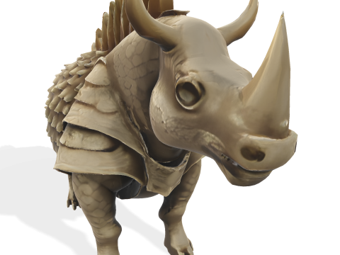 Mechanical Rhino Warriors Battle-Ready Sentinel Collection Model Cetak 3D
