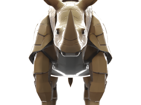 Mechanical Rhino Warriors Battle-Ready Sentinel Collection Model Cetak 3D