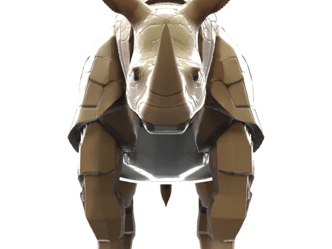 Mechanical Rhino Warriors Battle-Ready Sentinel Collection 3D Print Model