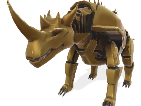 Mechanical Rhino Warriors Battle-Ready Sentinel Collection Model Cetak 3D