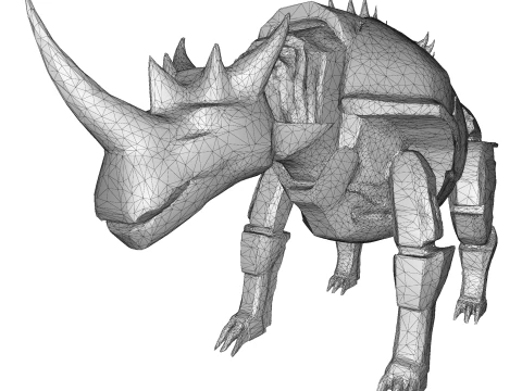 Mechanical Rhino Warriors Battle-Ready Sentinel Collection 3D Print Model