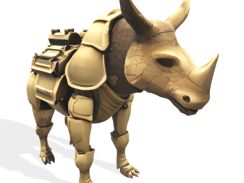 Mechanical Rhino Warriors Battle-Ready Sentinel Collection Model Cetak 3D