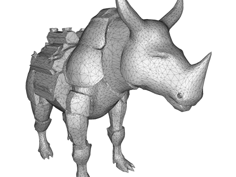 Mechanical Rhino Warriors Battle-Ready Sentinel Collection Model Cetak 3D