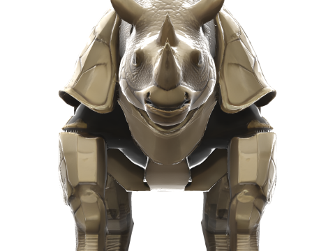 Mechanical Rhino Warriors Battle-Ready Sentinel Collection Model Cetak 3D