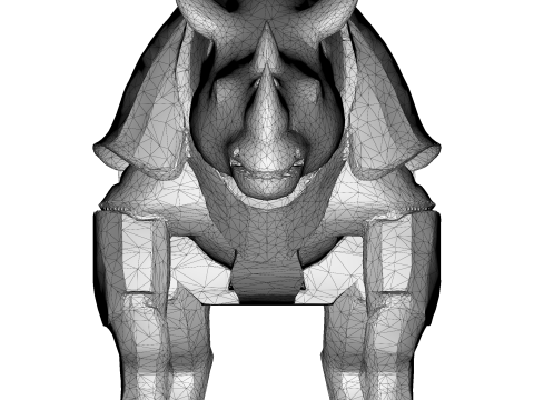 Mechanical Rhino Warriors Battle-Ready Sentinel Collection Model Cetak 3D