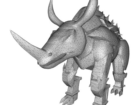 Mechanical Rhino Warriors Battle-Ready Sentinel Collection Model Cetak 3D